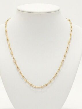 💦Waterproof💦 Gold Paperclip Chain Necklace Minimalist Layering Adjustable Choker